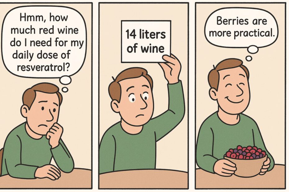 Image: man wondering if wine or berries are a better source for resveratrol