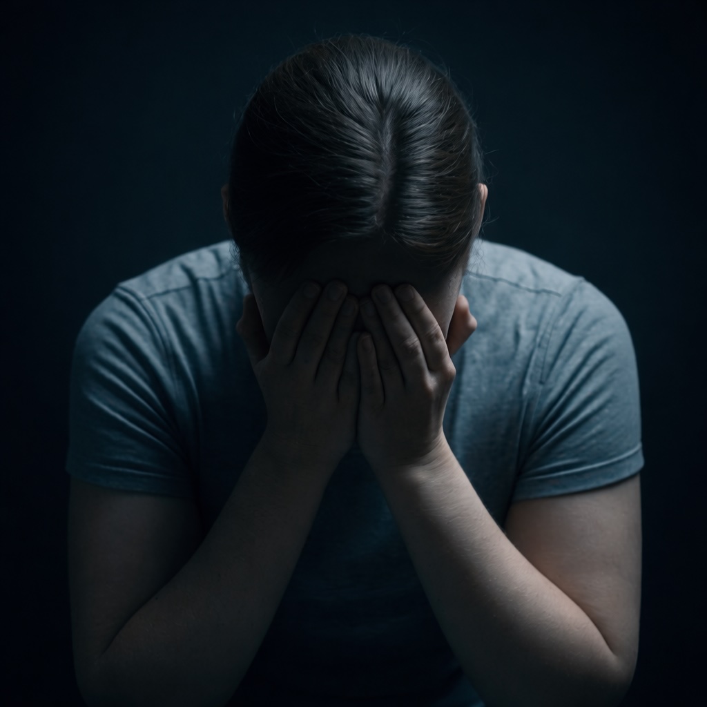 Man hides his face in his hands – unhappy